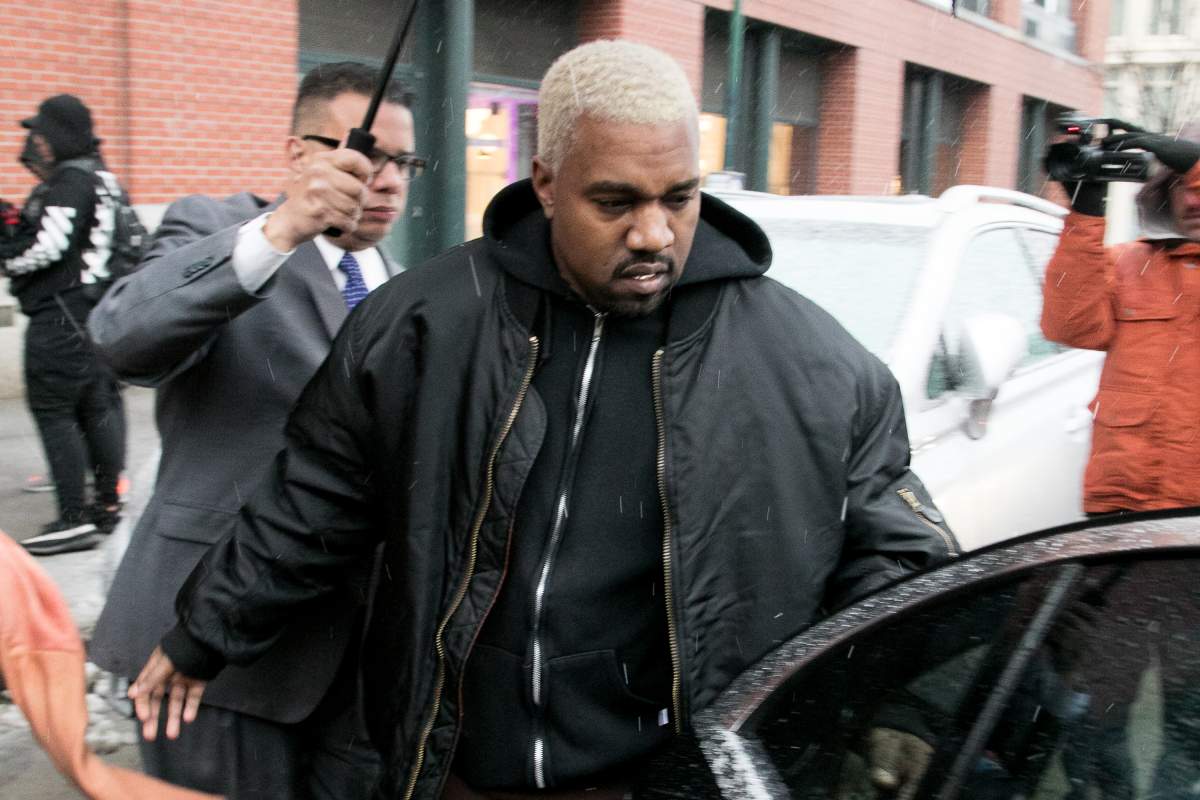 Kanye West is seen on February 12, 2017 in New York City.