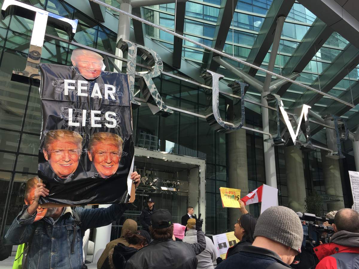 trump tower opening vancouver protest