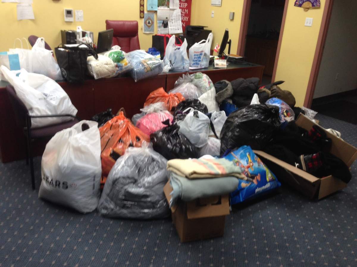Donations poured in for refugees who crossed the Emerson border. 