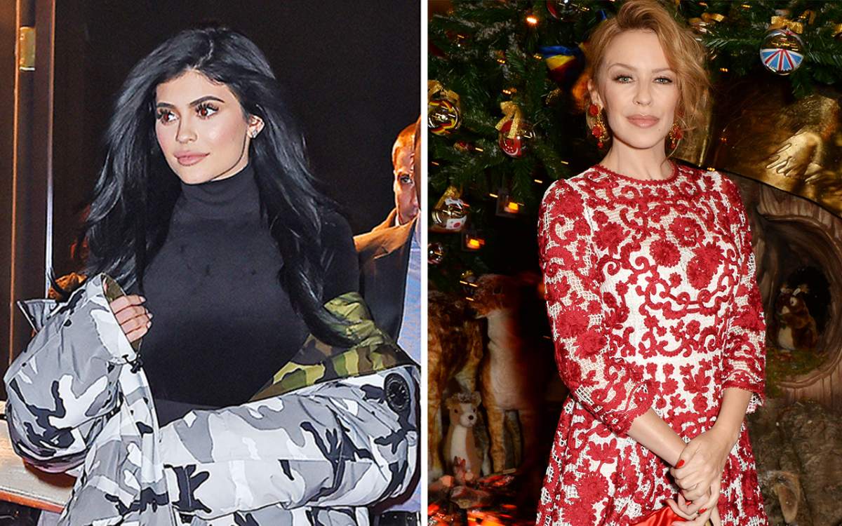 (L-R) Kylie Jenner and Kylie Minogue.