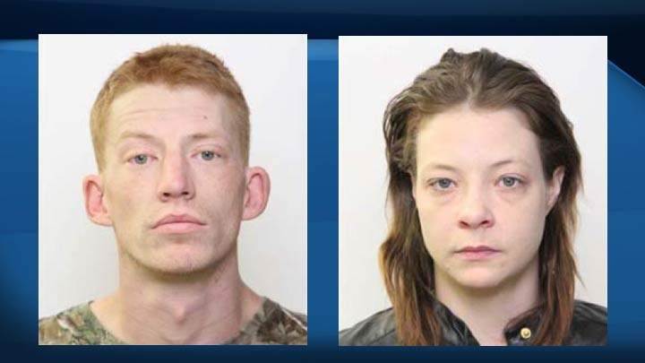 Saskatchewan RCMP are on the lookout for Kenneth Curtis and Candice Harvey who are believed to have fled to Alberta in stolen vehicles.