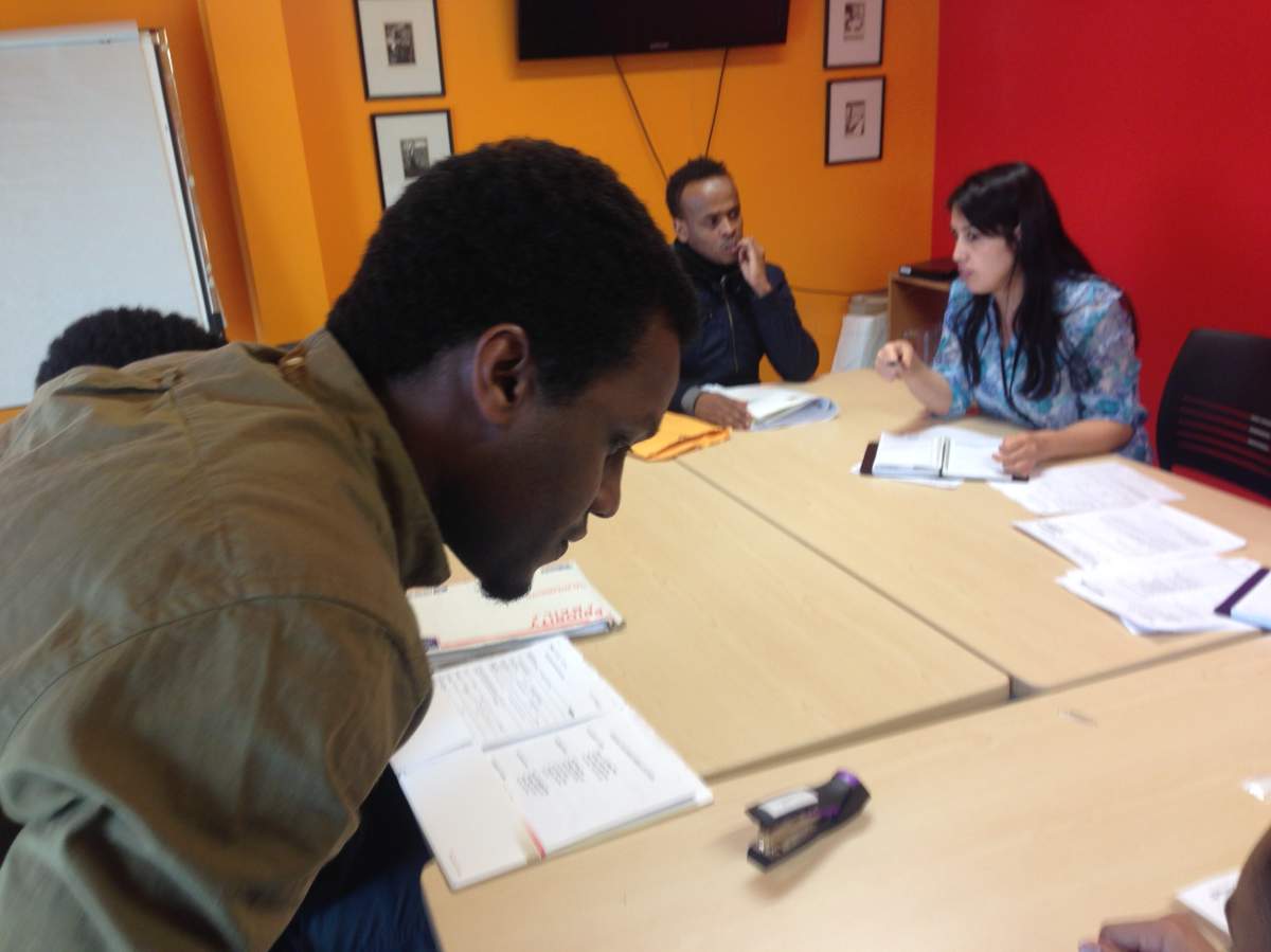 Ayale Mohamud is responsible for assisting refugee claimants with general paperwork at Welcome Place.