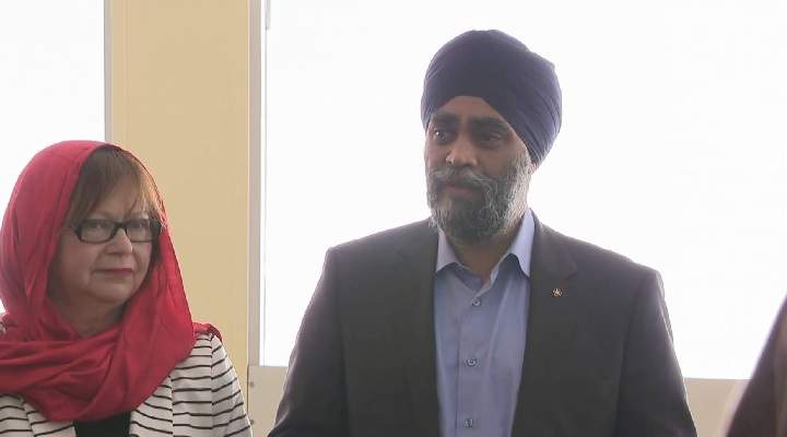 Defence Minister Harjit S. Sajjan visits Quebec City mosque, where six worshipers were killed last month. Sunday, Feb. 12, 2016.