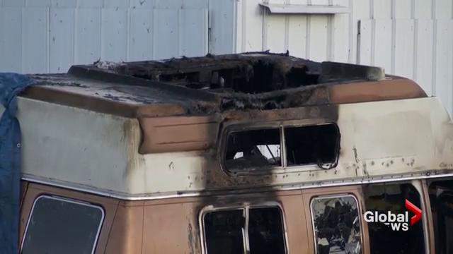 Firefighters responded to a camper van fire in Surrey.
