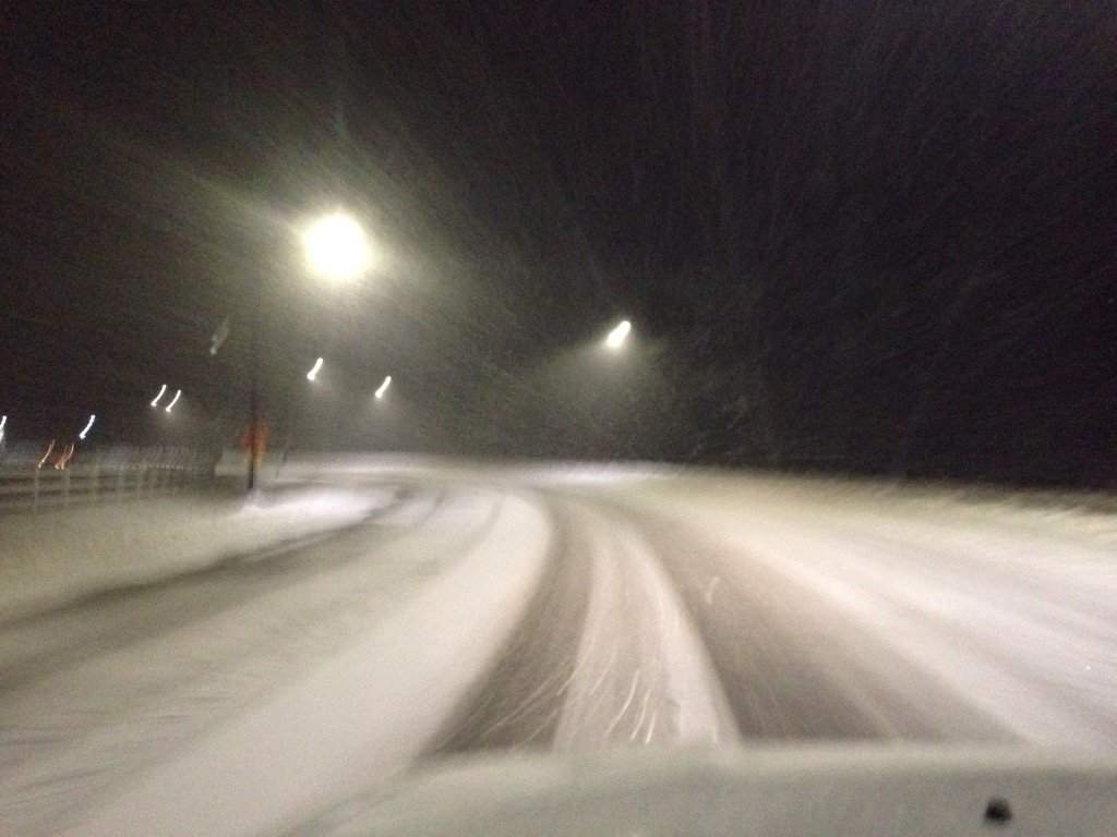 Snowy conditions throughout B.C.'s South Coast on Monday morning.