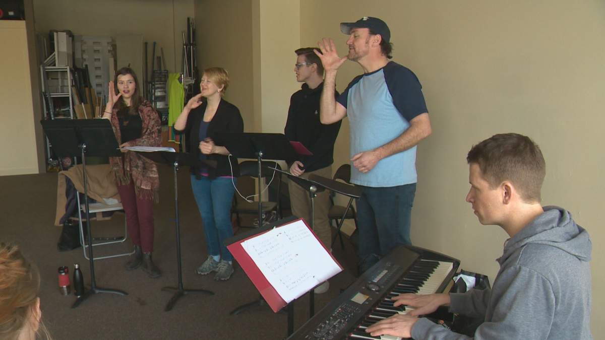Actors rehearse ahead of the Sound Off Theatre Festival.