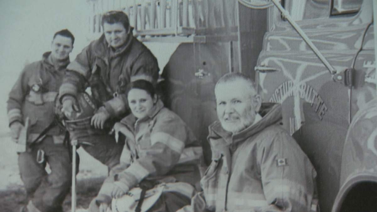 Frank West comes from a long line of firefighters. His father (far right) Sam West, was with the Picture Butte Fire Department for 26 years.