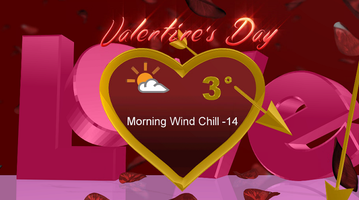 Increasing sunshine and positive temperatures giving a glorious Valentine's Day in Saskatoon.