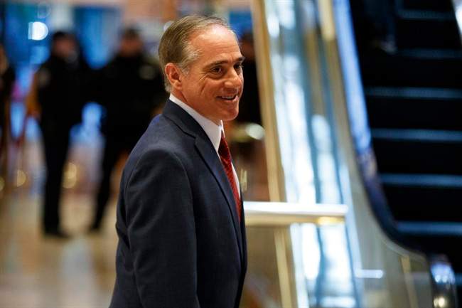 In this Jan. 9, 2017 file photo, Veterans Affairs secretary nominee David Shulkin leaves a meeting at Trump Tower in New York.