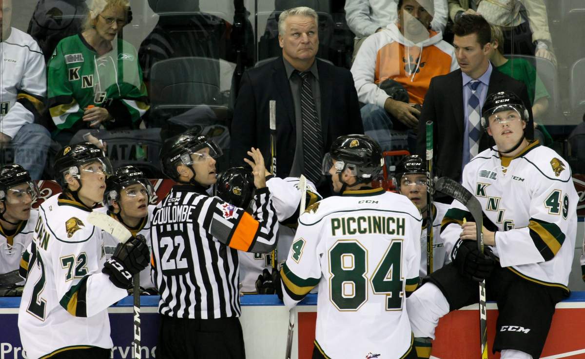 Ontario Hockey League (OHL) game action. THE CANADIAN PRESS IMAGES/Mark Spowart.