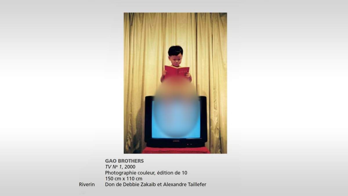A piece by the Gao Brothers displayed at an art exhibition in Montreal's Contemporary Art Museum.