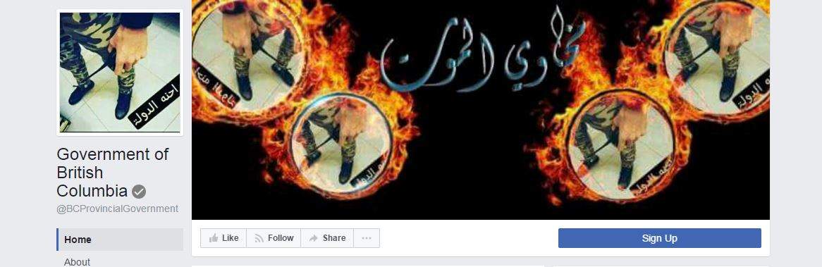 B.C. government Facebook page hacked - image