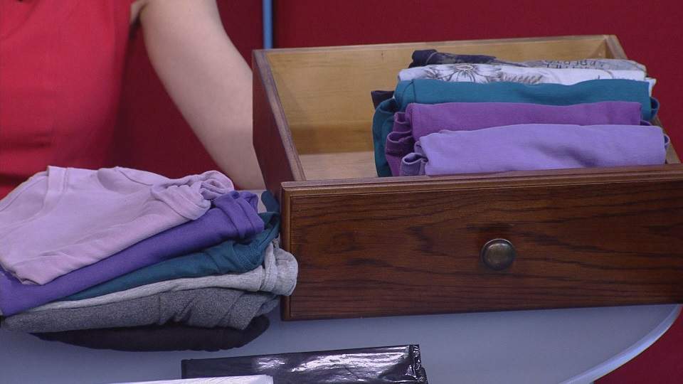 When organizing your shirts in your dresser, Macaulay suggests facing them upward so you can easily see it.