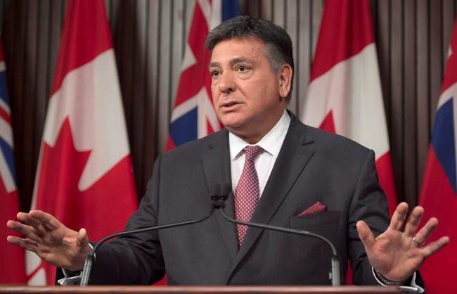 Ontario Finance Minister Charles Sousa at a news conference in Toronto on Wednesday, March 22, 2017.