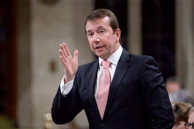Treasury Board President Scott Brison speaks during Question Period in the House of Commons in Ottawa, Monday, Feb.13, 2017. The Liberal government is delaying promised Access to Information reforms that would bring ministerial offices under the openness law, saying it needs more time to get right what it describes as a complex initiative. THE CANADIAN PRESS/Adrian Wyld.