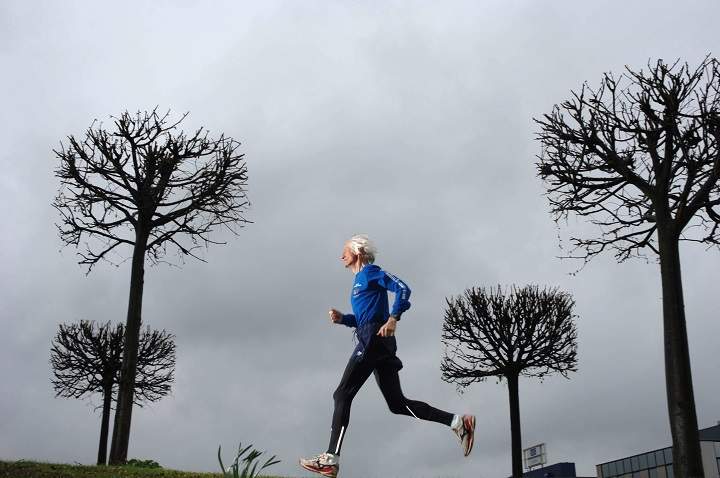 Ed Whitlock of Milton, Ont., is seen at the Rotterdam Marathon.
