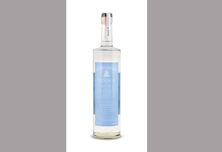 A bottle of Georgian Bay Vodka.