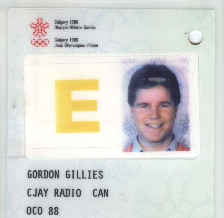 Gord Gillies’ media pass from working the 1988 Winter Olympics.