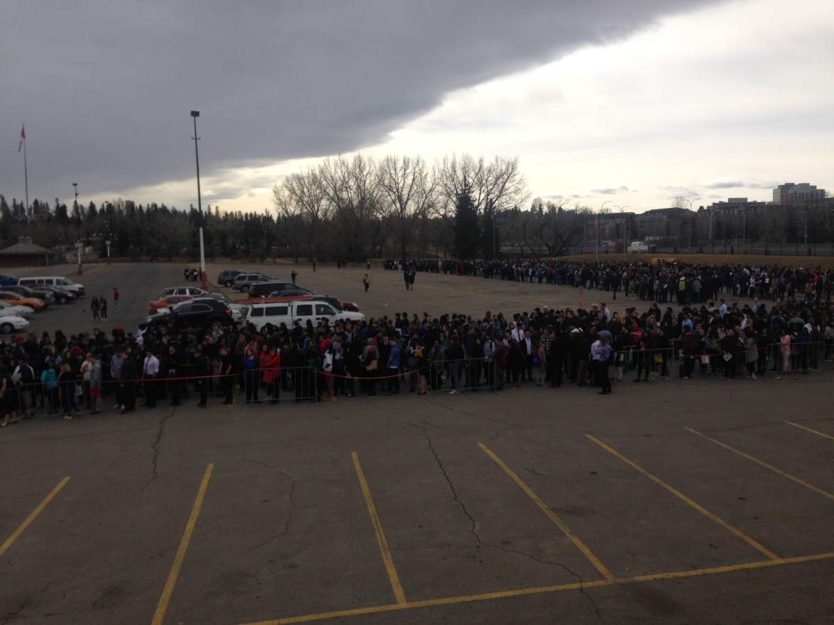 Thousands of young people lined up at Stampede Park Tuesday for the 19th annual Youth Job Fair.