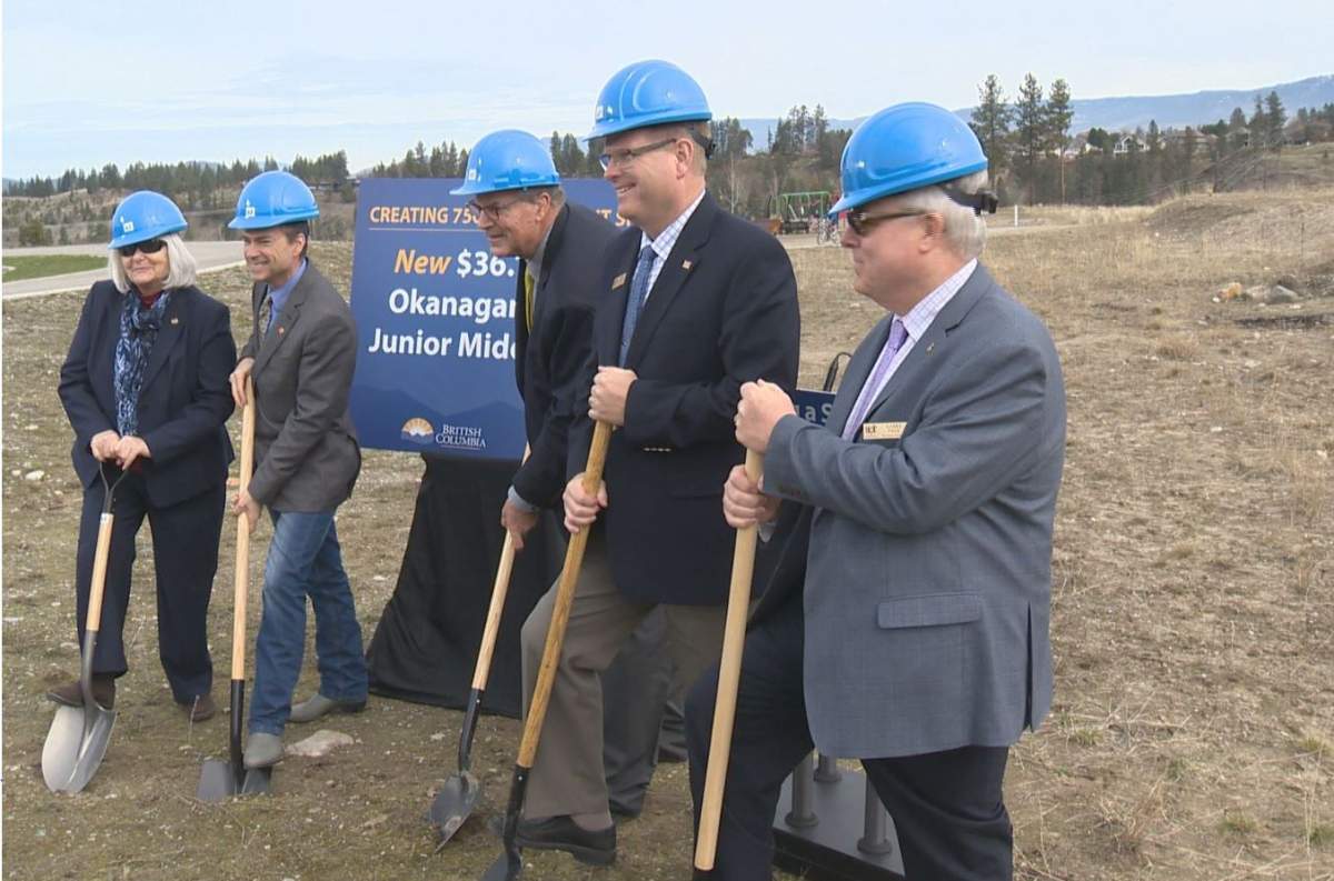 Breaking ground on a new middle school in Kelowna Friday morning.