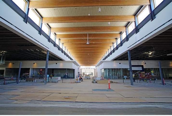 The outlet mall is still under construction, but it set to open May 3, 2017.