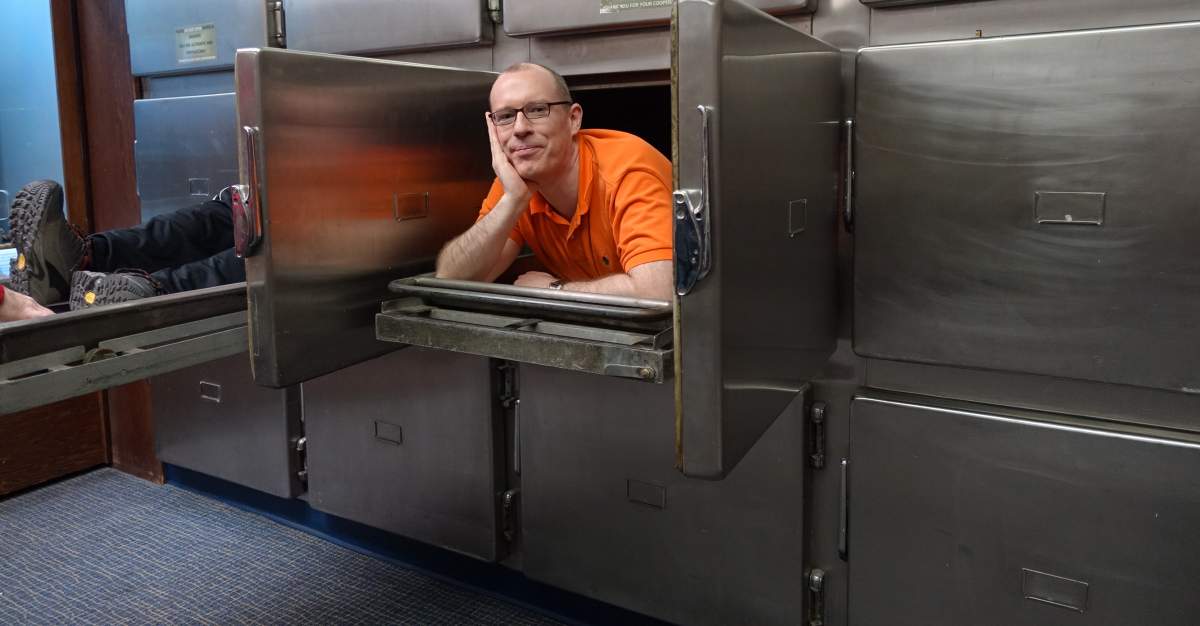 Paul Kingsbury in Vancouver Police Museum's Morgue.