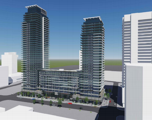 Rendering of the three-tower project on Tablot Street by Rygar Properties Inc. in London.