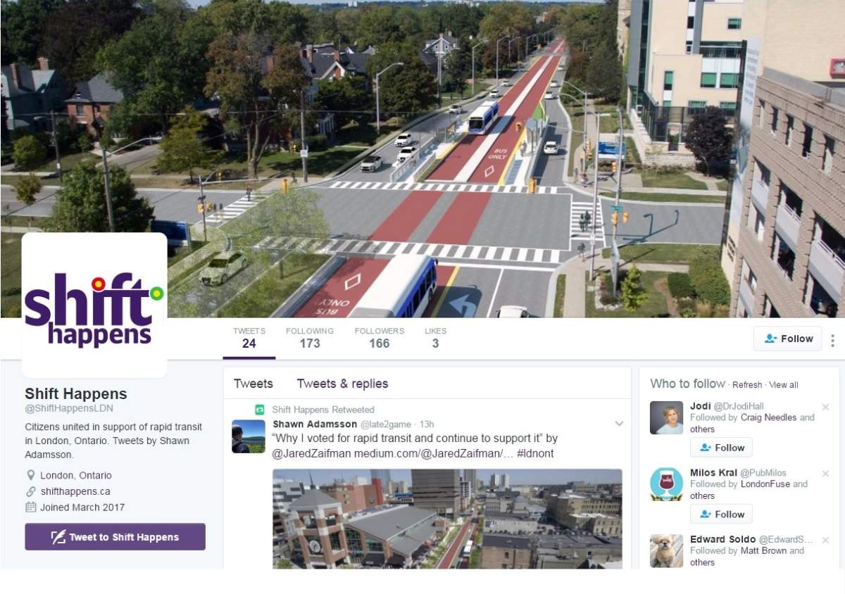 A view of the Shift-Happens twitter feed, which was created over the weekend.