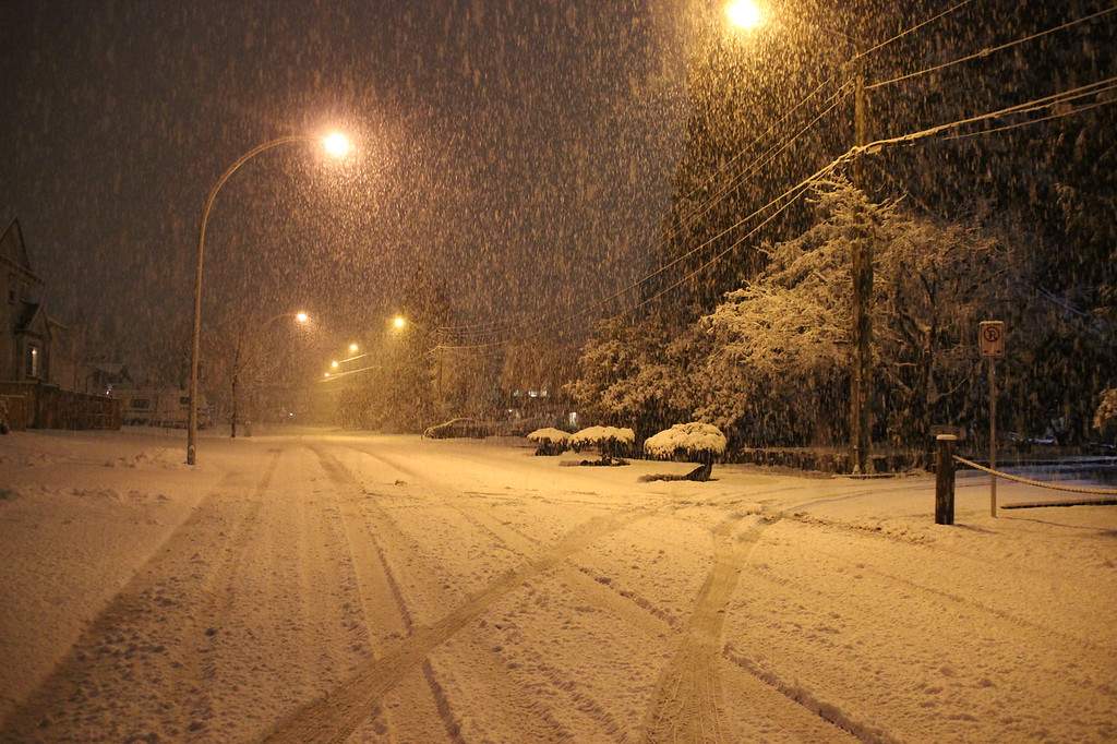 It was slow going on many Metro Vancouver roads Sunday night. Credit: Shane MacKichan.