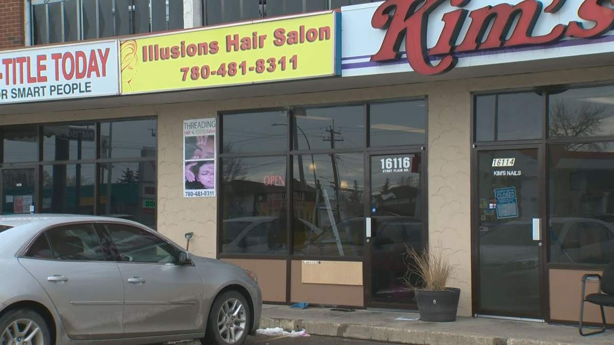 Police say there are indications an accelerant may have been used in the mail slot of at least one of the businesses that caught fire at a west Edmonton strip mall on March 15, 2017.