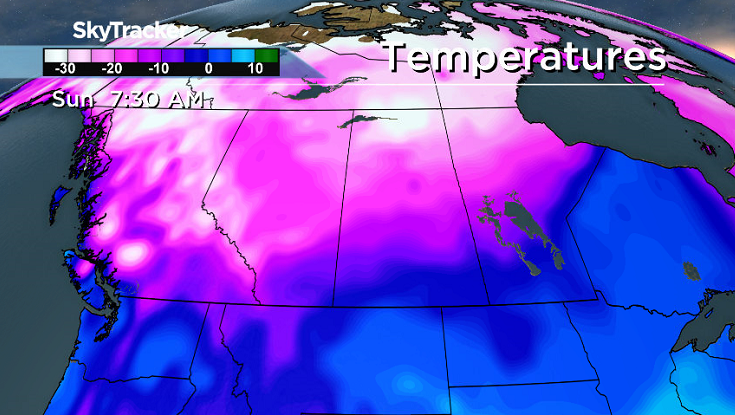 Cooler air slides in as a cold front moves through Saturday night into Sunday.