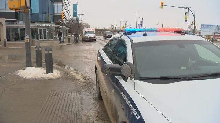 A building is evacuated after a suspicious package scare on Thursday afternoon at a downtown office building in Saskatoon.