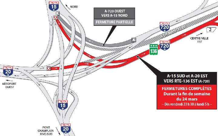 Montrealers face major weekend closures as the remnants of Highway 720 East are torn down. Saturday, March 25, 2017.
