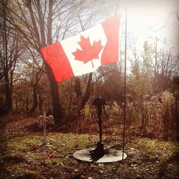Vimy Ridge memorial at Hale St. and Tragalgar St. roundabout in London, ON.