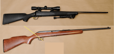 Edmonton police executed a search warrant at a home near 121 Avenue and 59 Street and found four undocumented and unsecured rifles with ammunition.