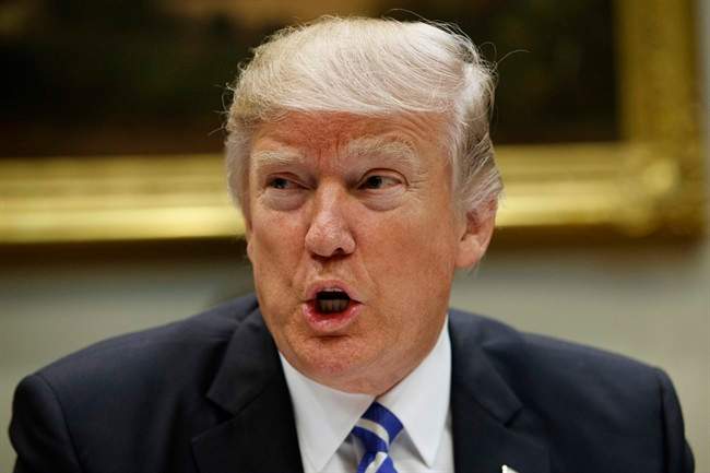 In this March 1, 2017, President Donald Trump speaks in the Roosevelt Room of the White House in Washington. 