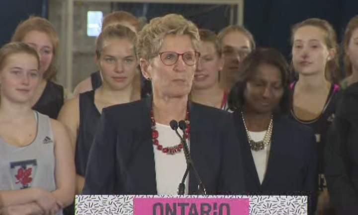 Kathleen Wynne speaks in Toronto on  International Women's Day on March, 8, 2017.