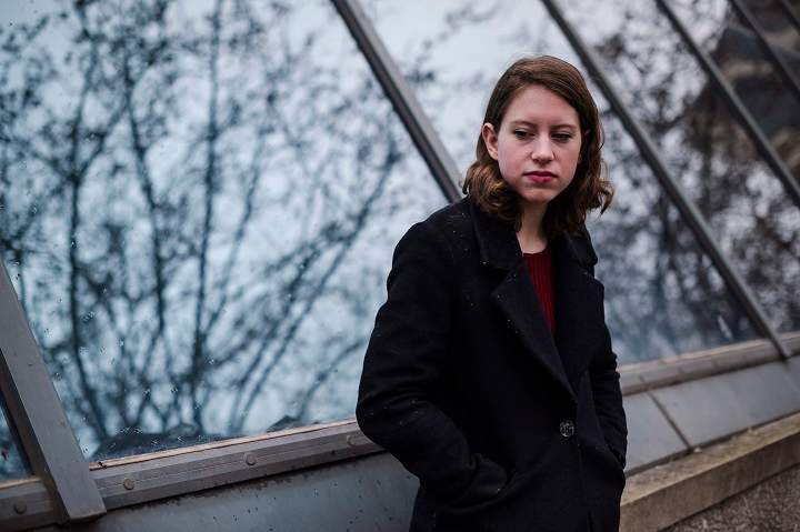 Tamsyn Riddle poses for a portrait in Toronto on Wednesday, April 19, 2017. Tamsyn, who is currently in her third year of studies at the University of Toronto, has opened a human right's complaint against the university over how they handled her sexual assault charge. THE CANADIAN PRESS/Christopher Katsarov.