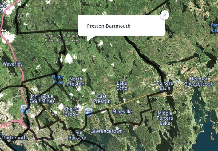 The riding of Preston-Dartmouth.