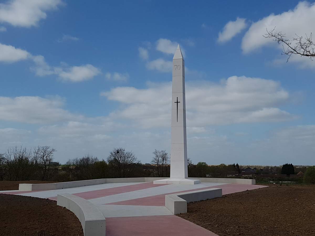 The monument at Hill 70 will be dedicated in a special ceremony on April 9, 1917.