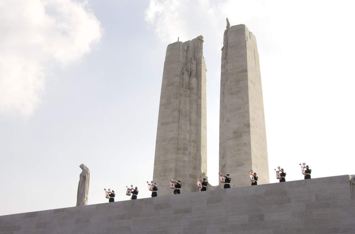 The Vimy Ridge Memorial, near Arras, France. 