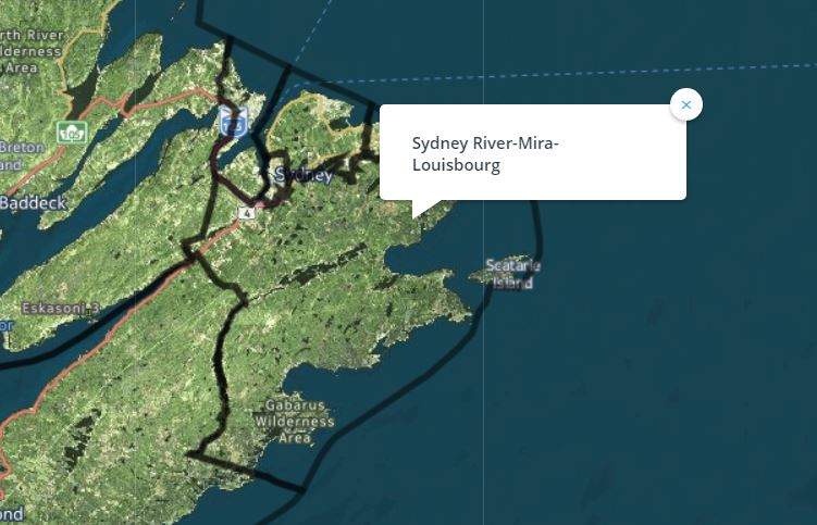 The riding of Sydney River-Mira-Louisbourg.