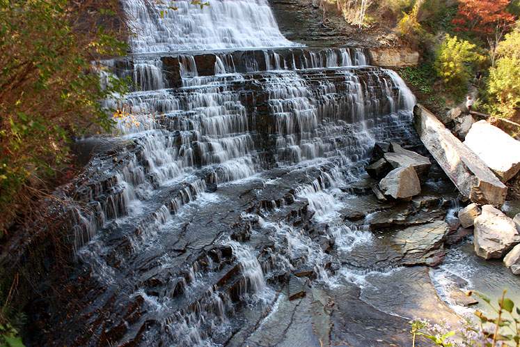 Visitors to Hamilton waterfalls, including Albion Falls, are encouraged to heed nearby signage.