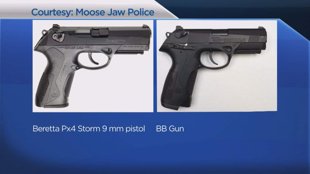 BB Gun looks almost exactly like Beretta Px4 Storm 9 mm pistol.