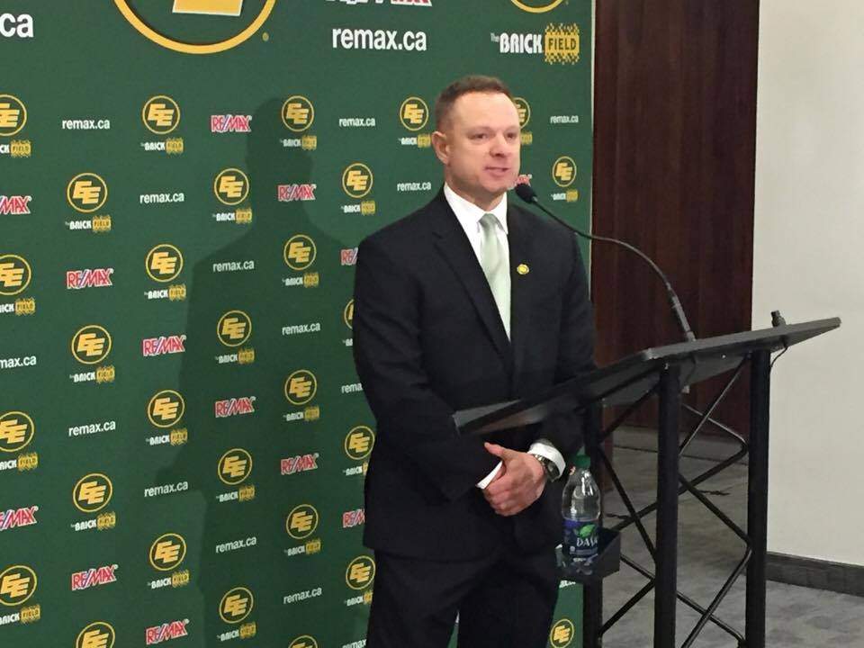 Sunderland speaks to the media for the first time as GM and VP of Football Operations on Tuesday, April 26. 