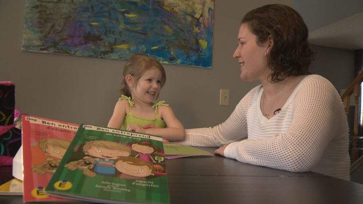 Natalie Duplessis sings in french with 5-year-old daughter Hattie. 