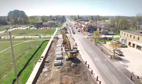 Previous road work done on Hyde Park Road in London. 