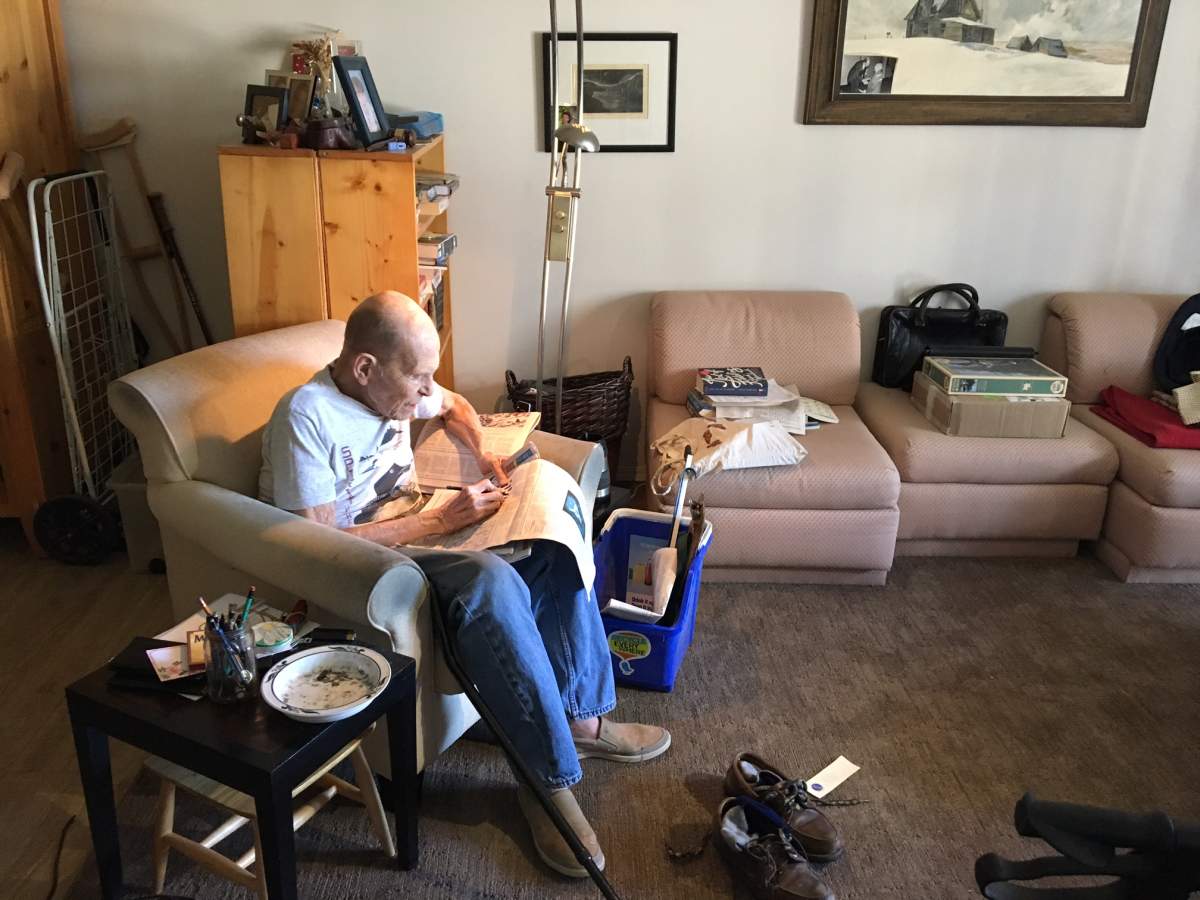 Nick Anthonisen stranded in his apartment after both elevators in his 12-storey apartment building broke down.