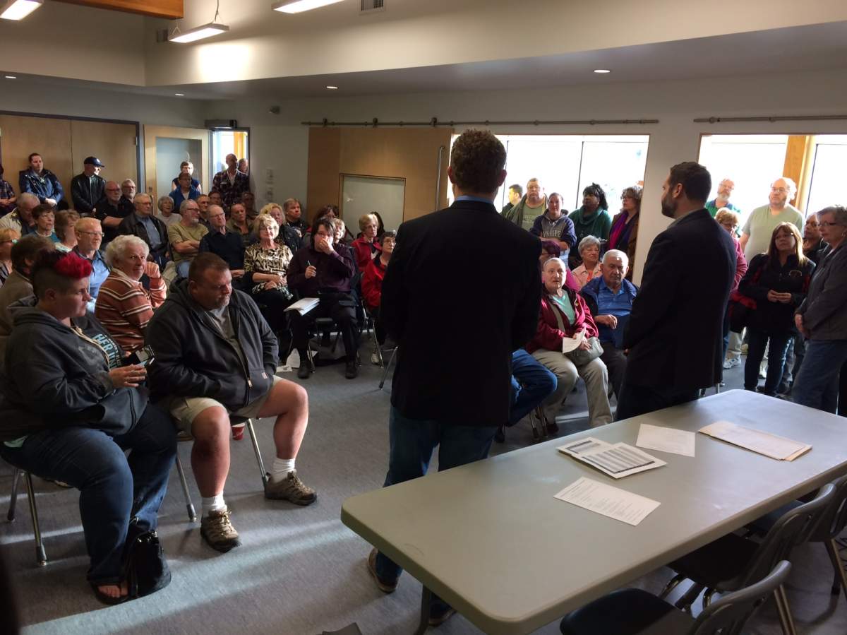 Winnipeggers discuss changes to health care and the closure of Concordia Hospital's ER Wednesday evening. 