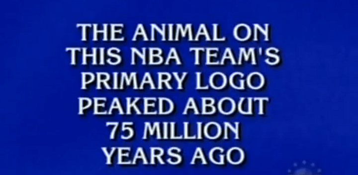 The Final Jeopardy clue about the Toronto Raptors mascot stumped one contestant, causing her to lose all of her earnings. Raptors Nation/Twitter.